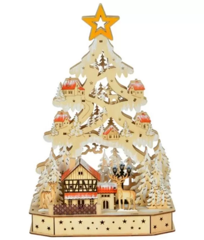 Boutique de Noël Nordic Villages*Wooden Christmas Tree Village