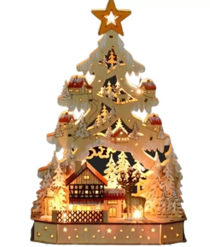 Boutique de Noël Nordic Villages*Wooden Christmas Tree Village