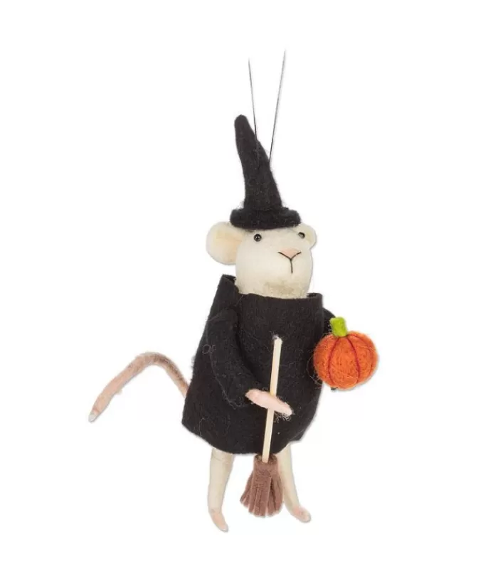 Cheap Xmas Tree Ornament, Witch Mouse In Black Robe Animals