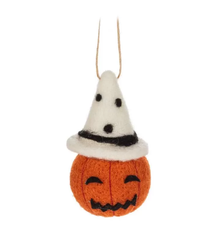 Online Xmas Tree Ornament, Wool Fabric Pumpkin Head Woolly