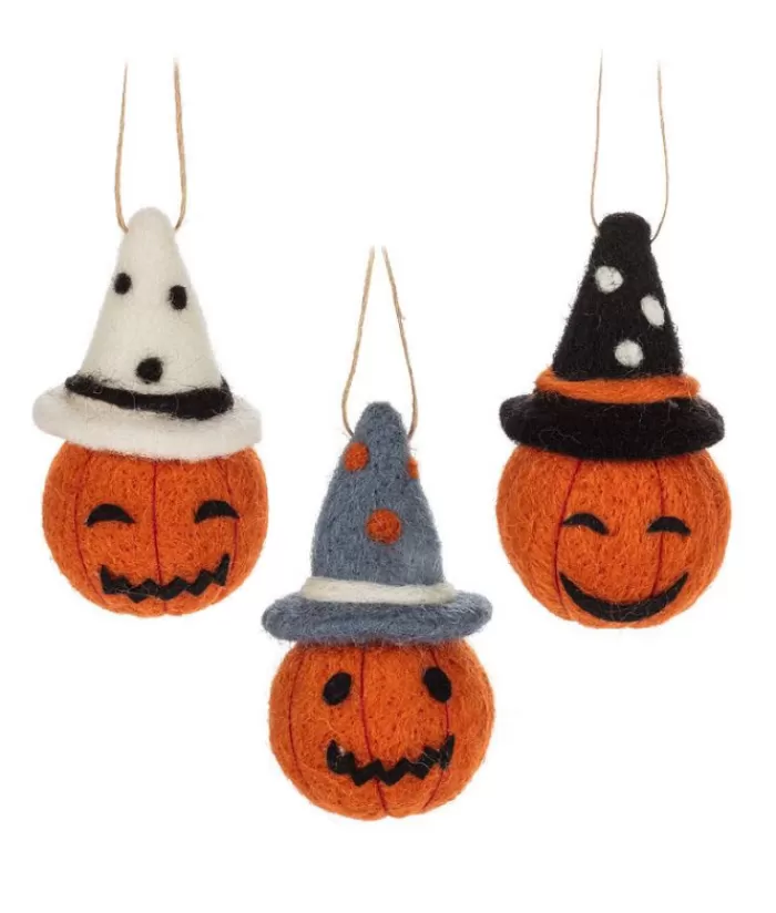 Best Sale Xmas Tree Ornament, Wool Fabric Pumpkin Head Woolly