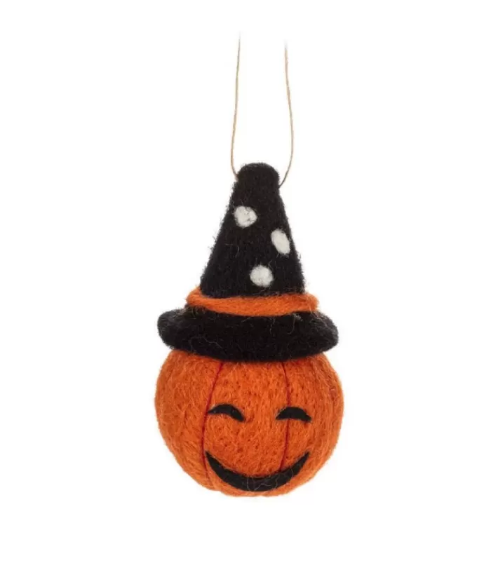 Boutique de Noël Autumn & Halloween*Xmas Tree Ornament, Wool Fabric Pumpkin Head