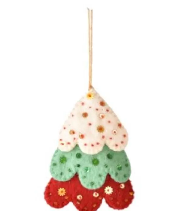 Store Xmas Tree Ornament, Woollen Xmas Tree With Decorations Woolly