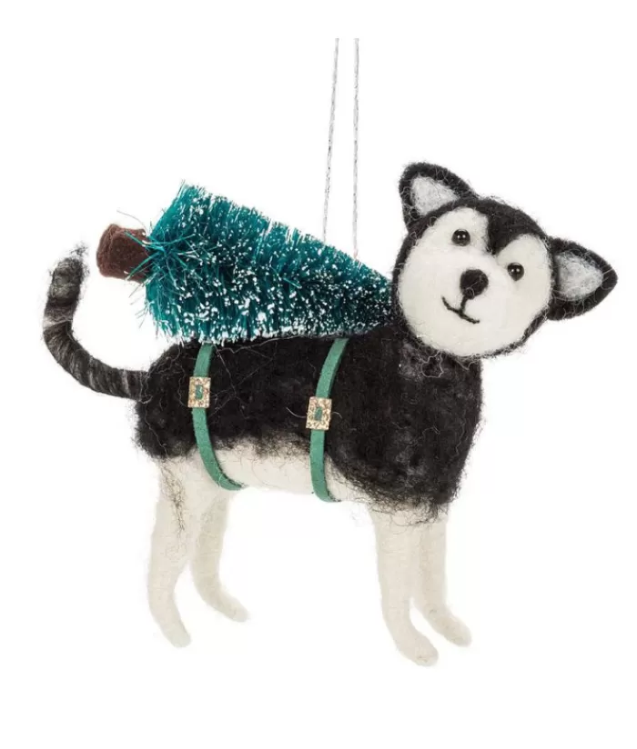 Sale Xmas Tree Ornament, Woolly Husky With Xmas Tree Woolly