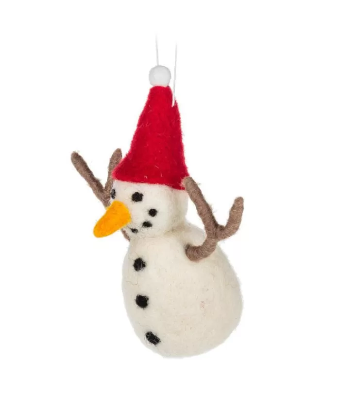 Online Xmas Tree Ornament, Woolly Snowman With A Red Hat Snowmen