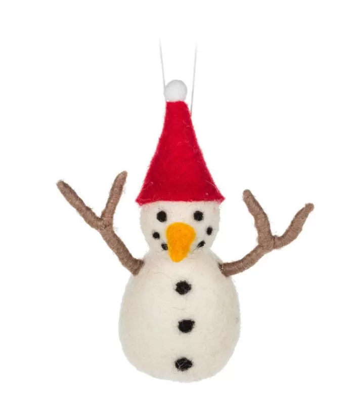 Online Xmas Tree Ornament, Woolly Snowman With A Red Hat Snowmen