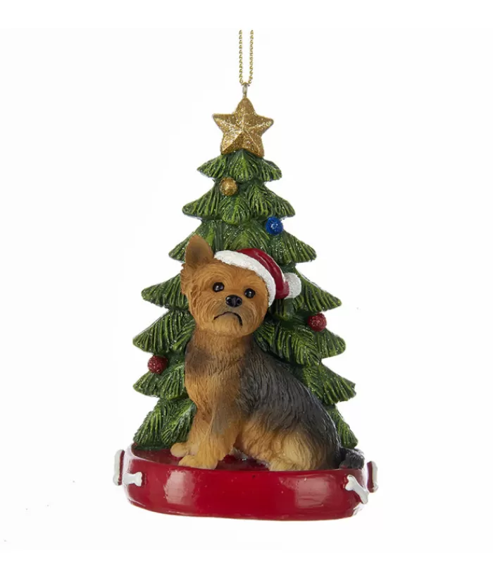 Best Sale Yorkshire Terrier Ornament With Christmas Tree Dogs