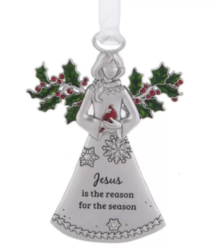 Hot Zinc Angel Ornament, With "Jesus" Message Angels & Santas