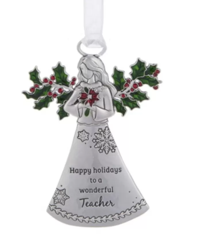 Boutique de Noël Family & Friends*Zinc Angel Ornament With Message For Teacher