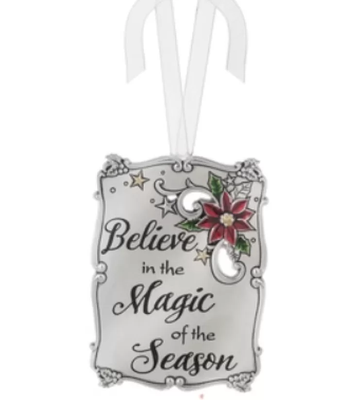 Store Zinc Plaque Ornament 3", "Believe In The Magic " Sweet Sentiments