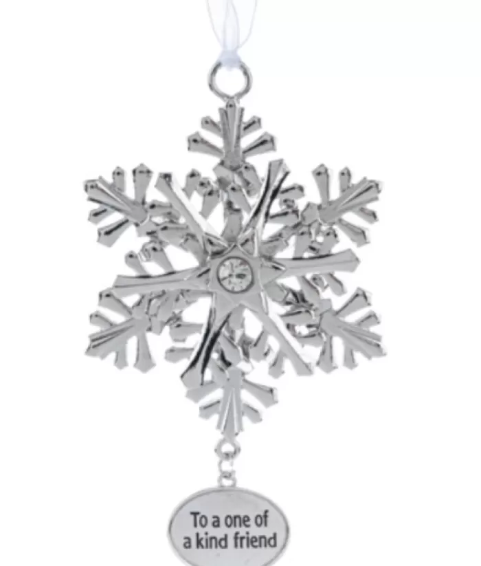 Boutique de Noël Family & Friends*Zinc Snowflake Ornament With Message For Friends