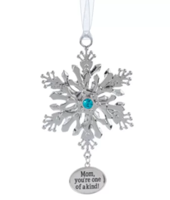 Clearance Zinc Snowflake Ornament With Message For Moms Family & Friends