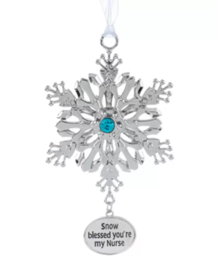 Store Zinc Snowflake Ornament With Message For Nurses Snowflakes & Stars