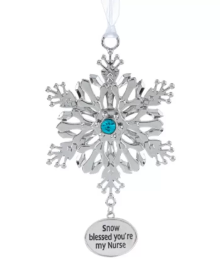 Boutique de Noël Family & Friends*Zinc Snowflake Ornament With Message For Nurses